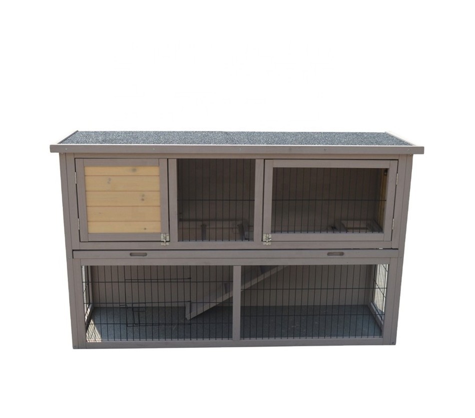 Outdoor large wooden rabbit hutch pet cages carriers