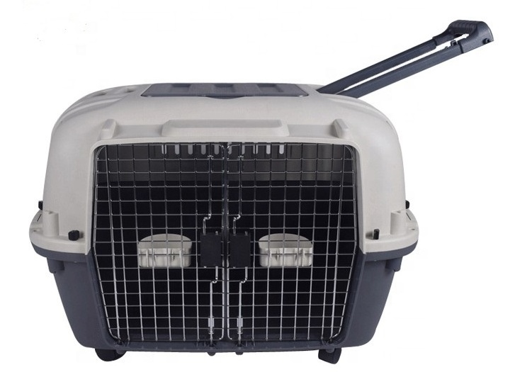 portable trolley airline double doors big pet carrier jet box on wheels