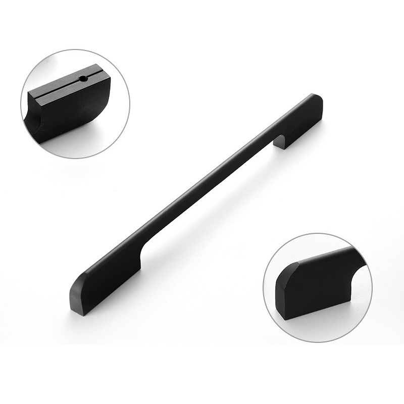 Black Cabinet Door Handle Black Drawer Furniture Hardware Simple European-style Kitchen Modern Furniture Handle & Knob