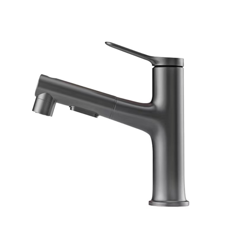 All copper basin bathroom faucet pull-out type washbasin faucet