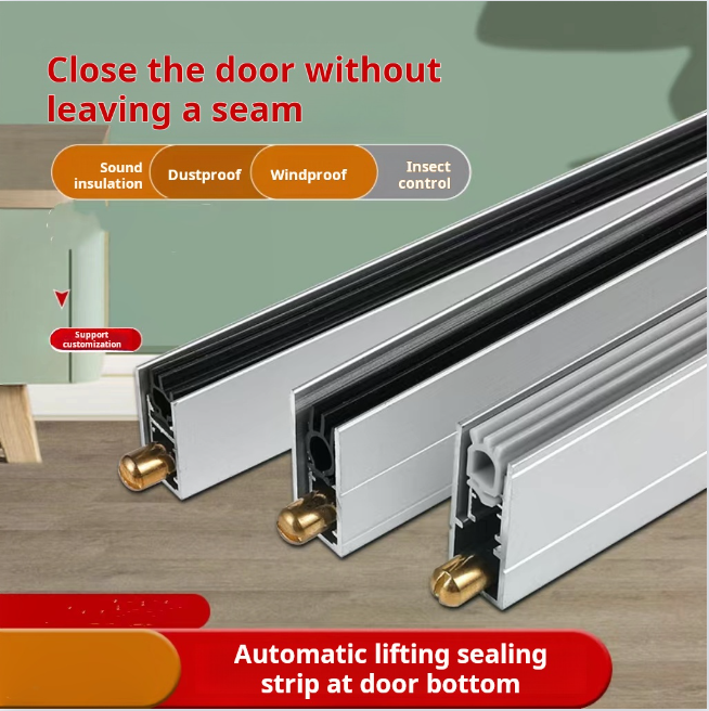 bedroom door wooden door sealing strip automatic lifting soundproof, silent dustproof and windproof strip