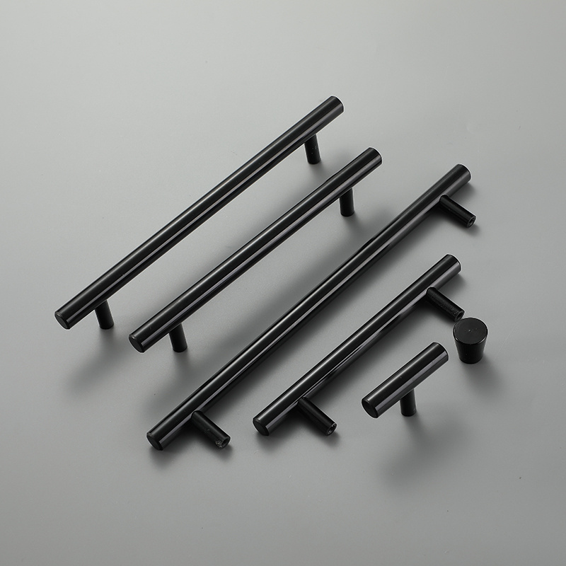 Hardware Furniture Drawer Cabinet Pulls Furniture Handle Knob Handle Aluminum for Cabinets Door T Bar Black Kitchen Cabinets