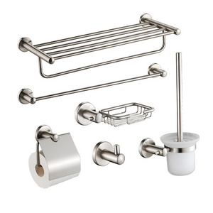 304 stainless steel double-layer towel rack bathroom storage rack towel rod wall hanging storage rack