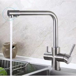 Tap Mixer Kitchen Faucet Modern Ceramic Polished Single Lever Handle Kitchen Faucet Brushed Nickel 3 Way Purifier Water