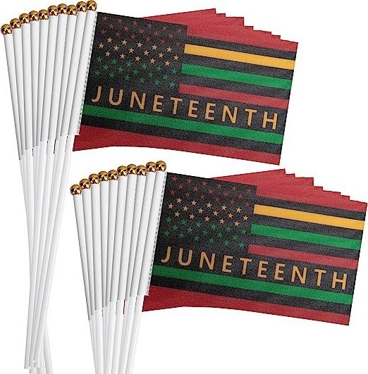 Mini Juneteenth Festival Celebration Freedom Flag Stick Small Flag Holding African American Parade Decoration