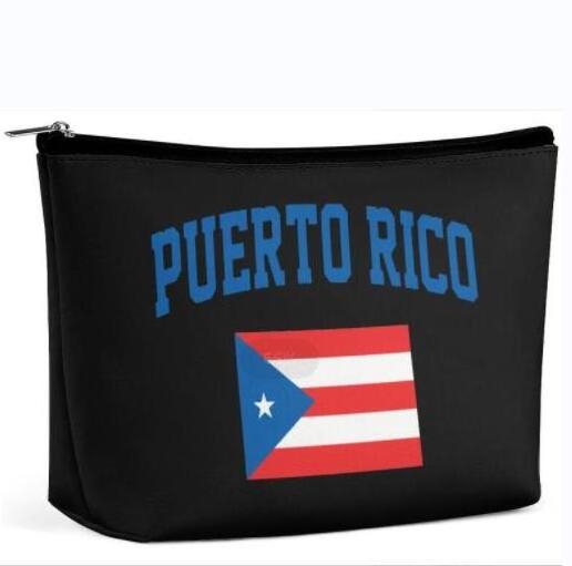 High Quality double side printed waterproof Puerto Rico Cosmetic Bags Souvenirs Makeup Bags Puerto Rican Root Flag Gifts