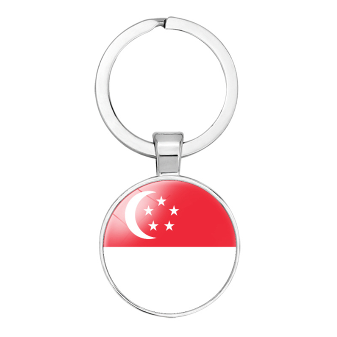 High Quality Myanmar Flag Keychain Pendant Time Gemstone Keychain Pendant