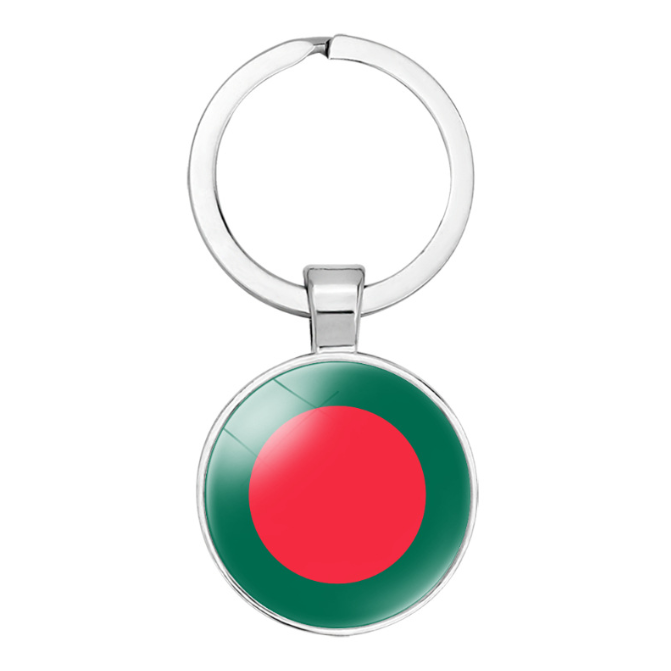 High Quality Myanmar Flag Keychain Pendant Time Gemstone Keychain Pendant