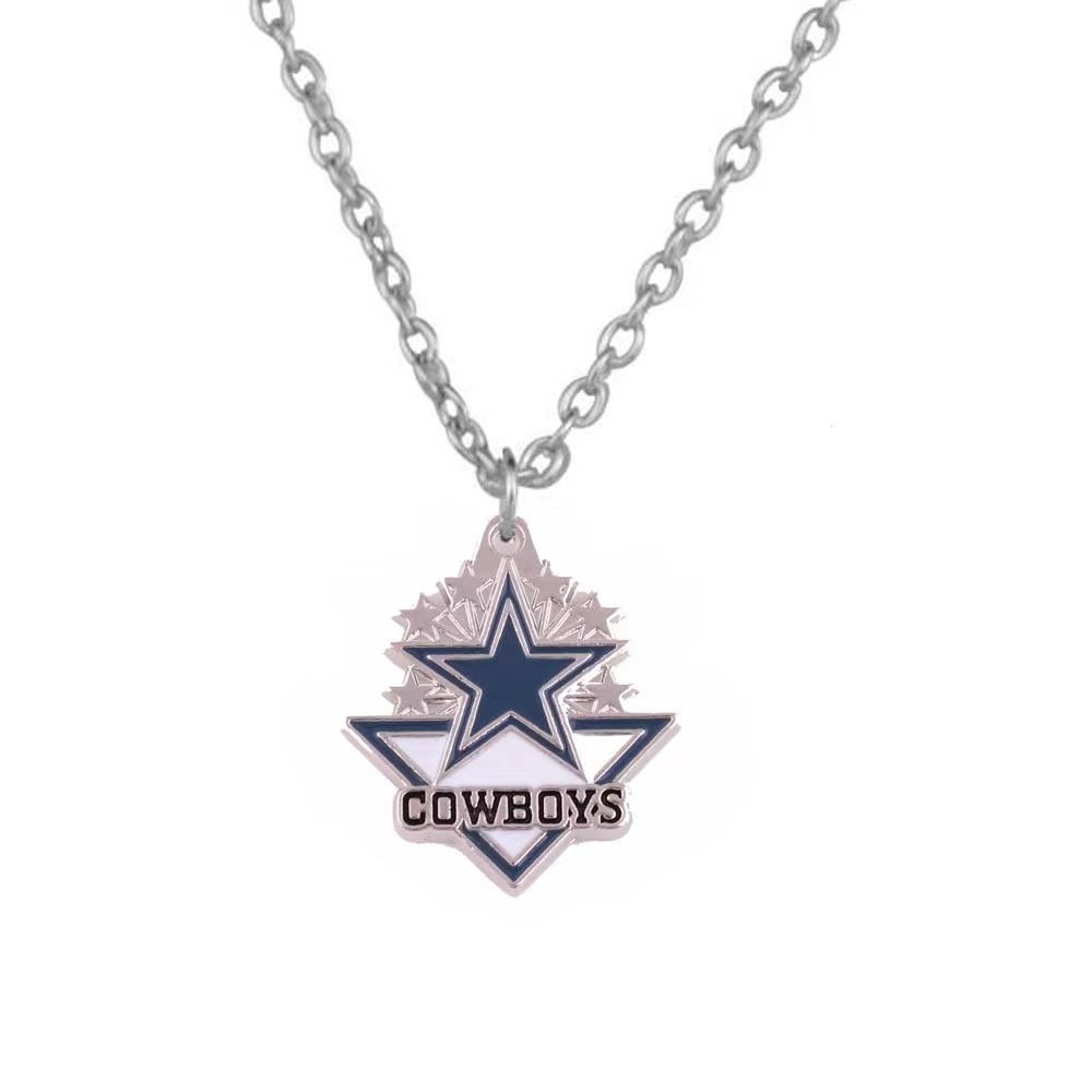 Cross border  oil dripping team jewelry Football team logo Triangle sports pendant necklace Buffalo Bills Pendant