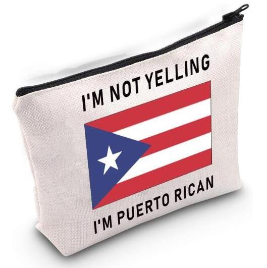 High Quality double side printed waterproof Puerto Rico Cosmetic Bags Souvenirs Makeup Bags Puerto Rican Root Flag Gifts