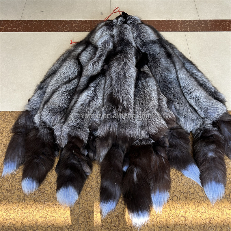 Genuine Tanned Natural Silver Fox Pelts Hides Fur Real Fox Skin Hides