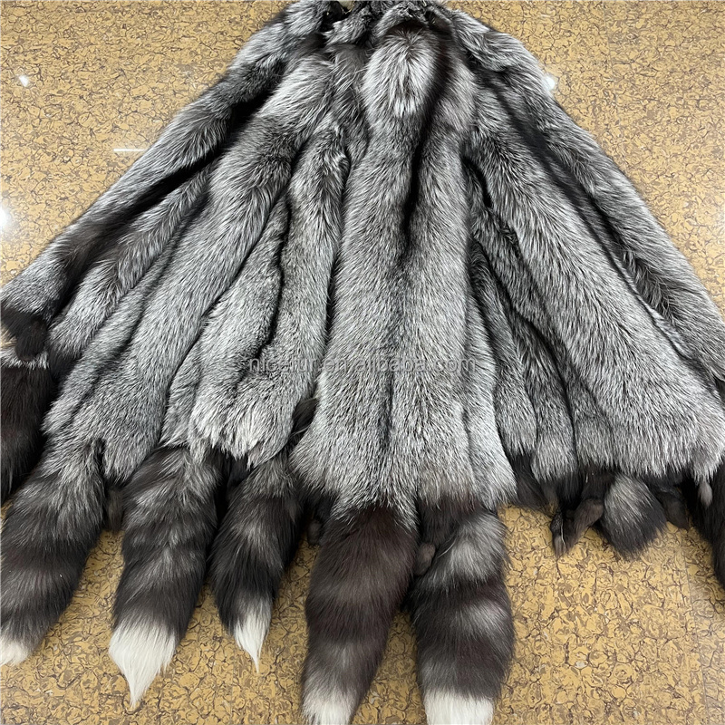 Genuine Tanned Natural Silver Fox Pelts Hides Fur Real Fox Skin Hides