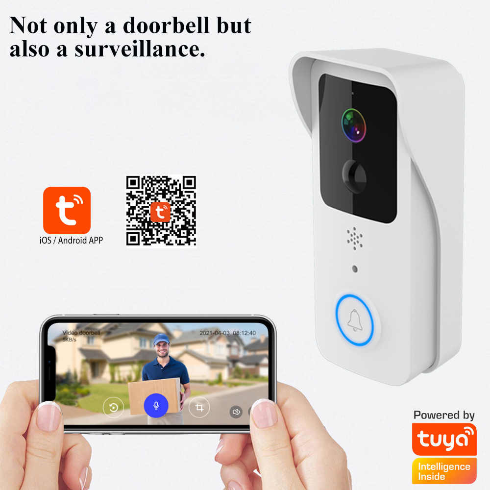 Tuya 1080P Wireless Home Security Visual Door Bell Camera Waterproof IP65 Intercom Door Phone Smart Wifi Video Doorbell