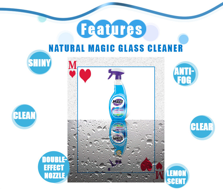 500g Magic brand  Household cleaning disinfection products anti fog mirror window glass cleaner spray