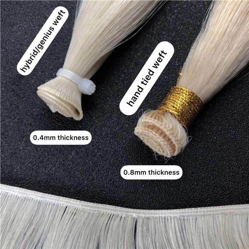 Russian Cuticle Remy Human Hair Extensions Genius Weft One Donor Super Double Drawn Machine Weft