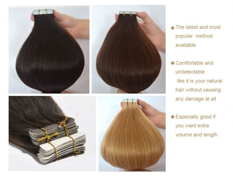 Wholesale 100% human hair tape in extensions Seamless Handtied Pu Skin Weft Injected Tape In invisible tape hair extensions