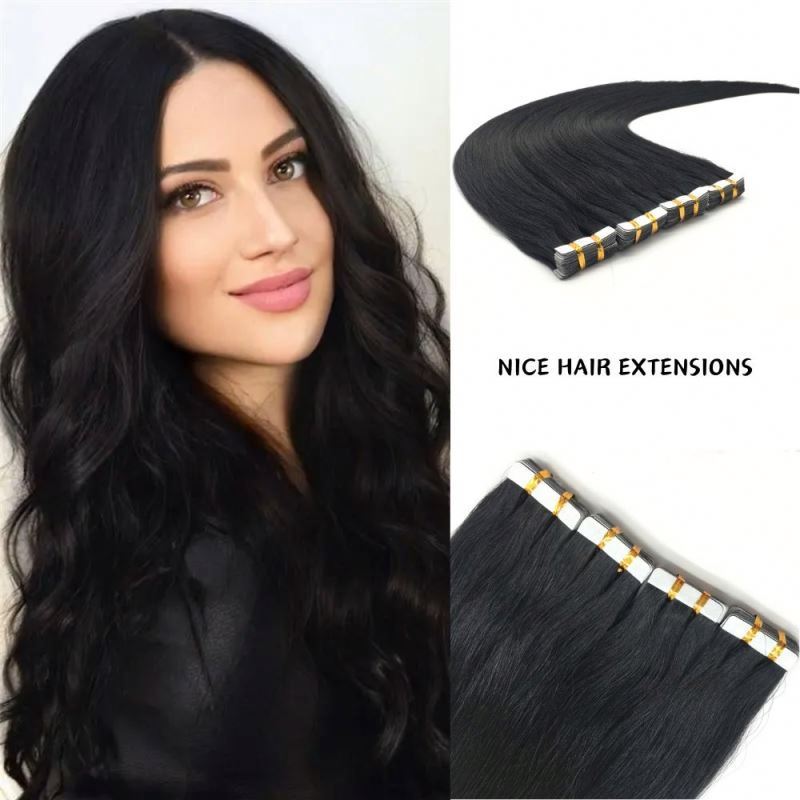 Wholesale 100% human hair tape in extensions Seamless Handtied Pu Skin Weft Injected Tape In invisible tape hair extensions