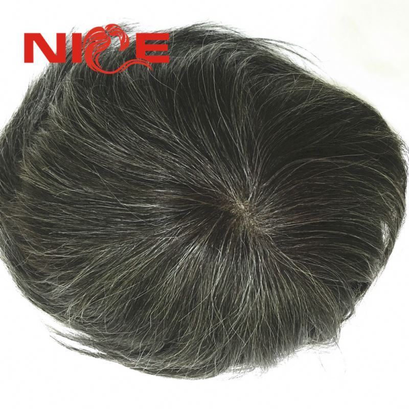 Mens Toupee Hair PU with French Lace Wigs For Men European Remy Human Hair Replacement Systems Hairpiece 10x8inch