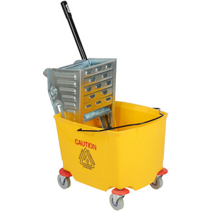 Plastic 360 Mop Bucket With Iron Wringer on Wheels Cheap Floor Cleaning Water Mop And Bucket