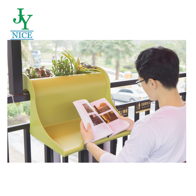 Plastic balcony table outdoor coffee shop hanging desk indoor Balcony Railing Table for Patio, Garden