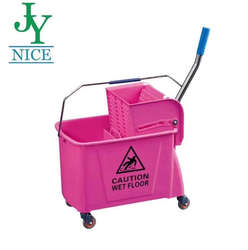 20Qt Mop Buckets with Side Wringer Pink Built in Mop Holder On Wringer Front