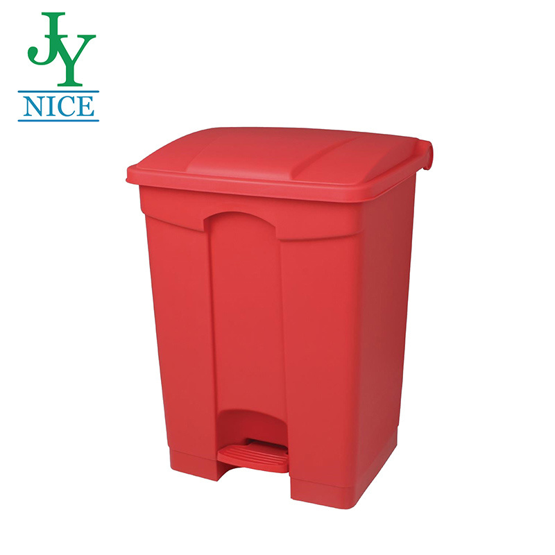 87L Trash Cans For Parks Plastic Pedal Waste Bin Urban Garbage Bins with Wheels Garbage Can With Wheelie Bin rectangular