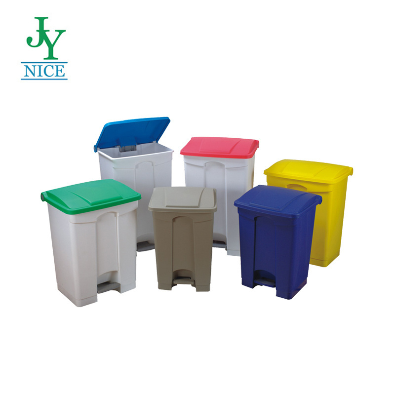 87L Trash Cans For Parks Plastic Pedal Waste Bin Urban Garbage Bins with Wheels Garbage Can With Wheelie Bin rectangular