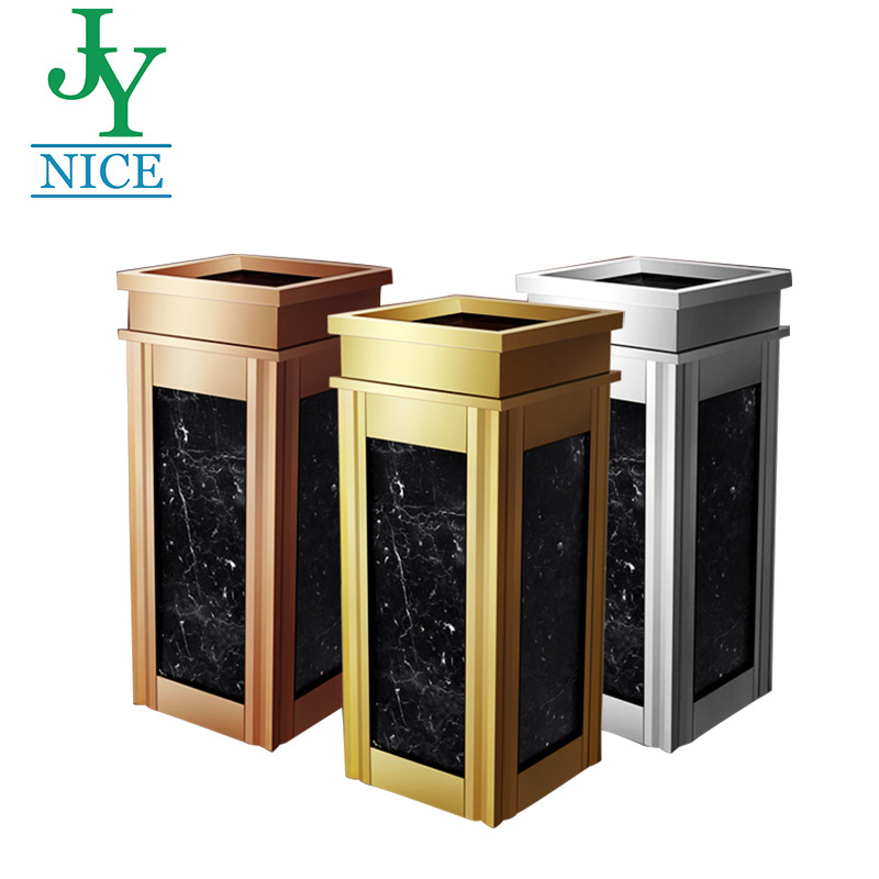 standing marble trash bin with ashtray Hotel Hospital bank shopping mall Lobby stainless steel ashtray bin