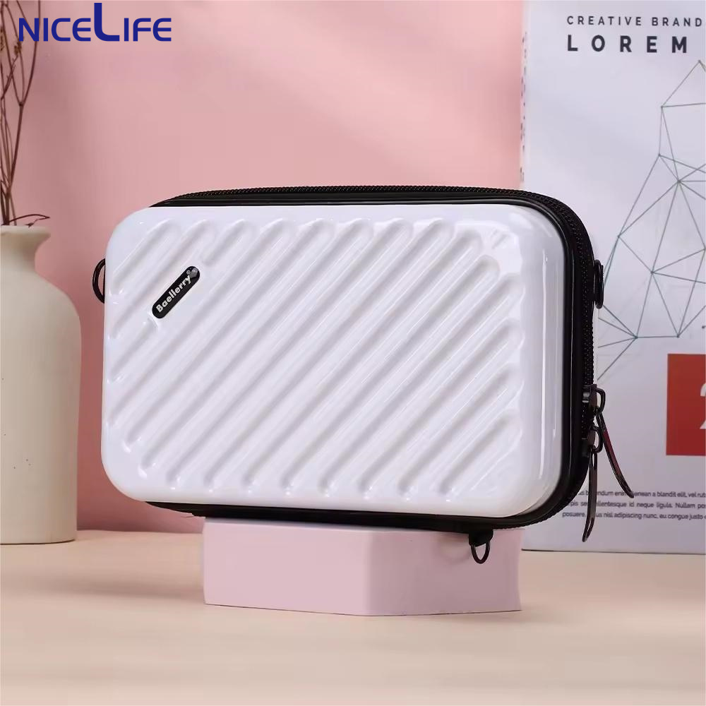 women fashion mini cell phone bag Suitcase Shape plastic hard shell makeup custom high quality crossbody bag for women