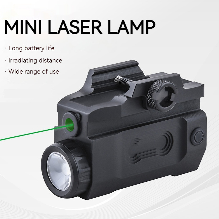 LED Laser Flashlight Red Green Laser Lighting Tactical Flashlight Hanging Hunting Patrol Aluminum Alloy Black CE IP68 Emergency