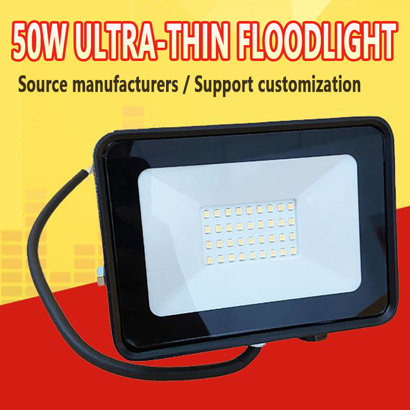 50W LED Flood Light LED Floodlight Super Bright Outdoor with 180 Rotatable Bracket 4000 Lumens Plastic White Rx 580 80 E27 6000