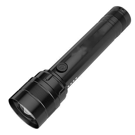 2023 Charger Power Bank Tactical Rechargeable Flashlight Led Torch with Flashlight and Compass 5 Mode Black Rechargeable Battery