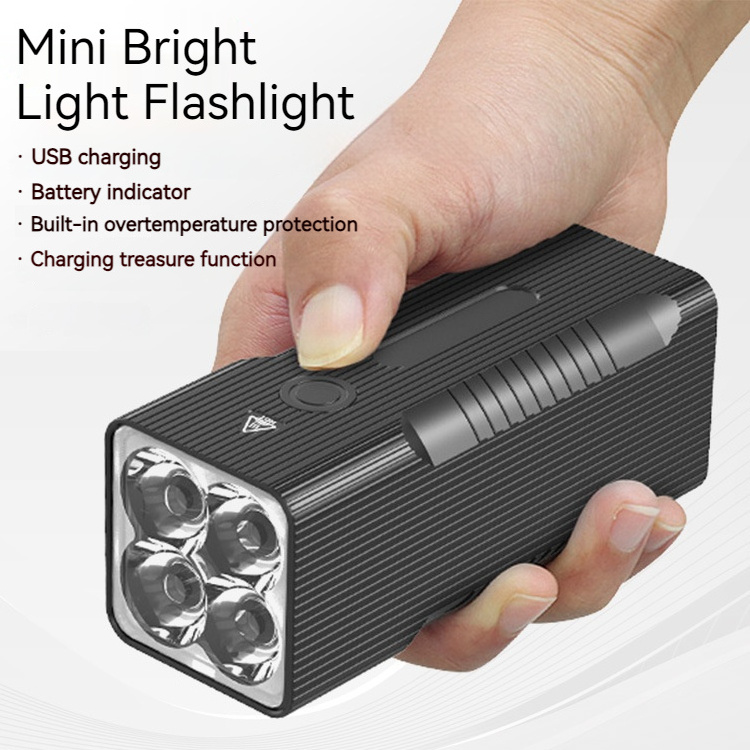 Powerful high bright 8000lumen 80w 4*XPH P50 led flashlight torch USB charging high-power aluminum alloy flashlight