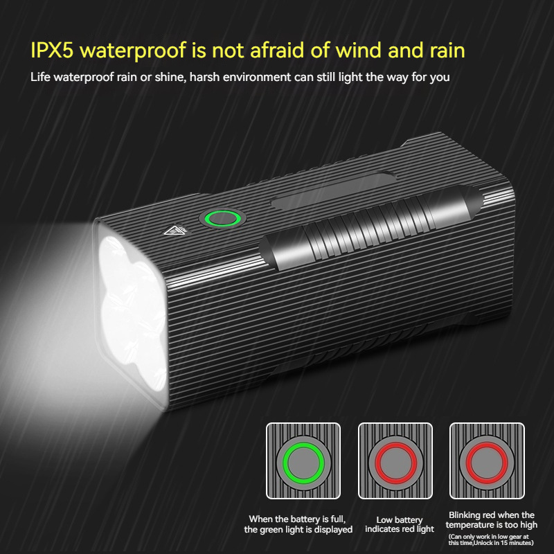 Powerful high bright 8000lumen 80w 4*XPH P50 led flashlight torch USB charging high-power aluminum alloy flashlight