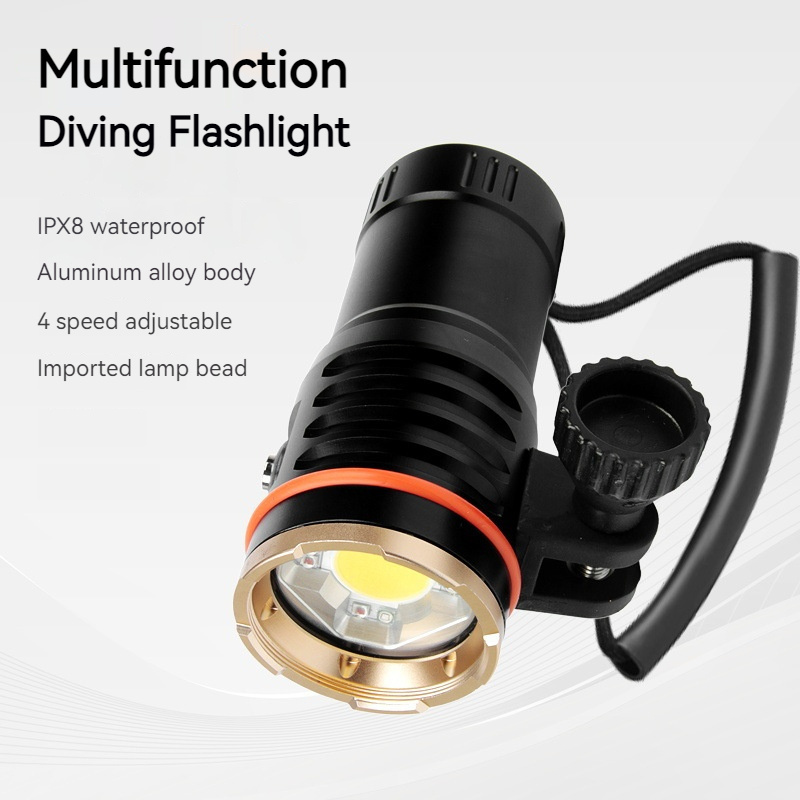 Custom Diving Photography Fill Light Strong Lighting Flashlight Beam Tube Macro Ultra Bright Professional Diving Flashlight LED