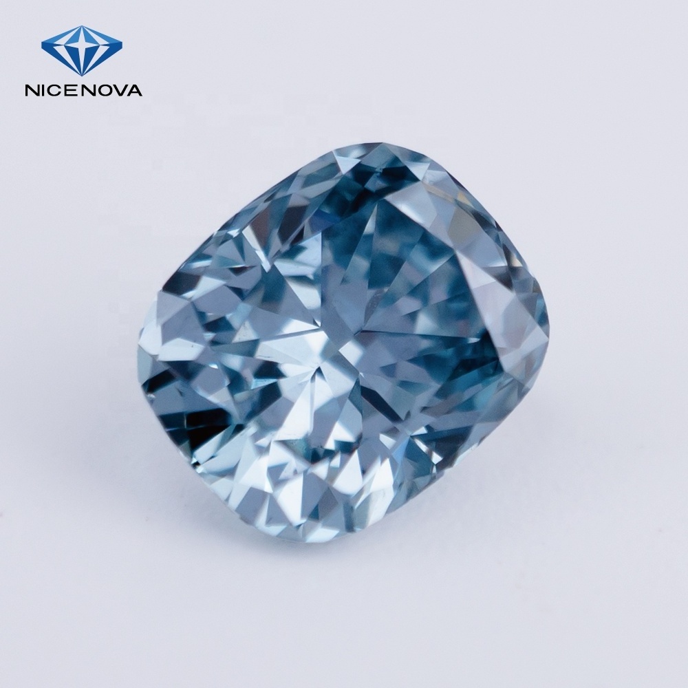 NiceNova Cushion Cut VS2 CVD Loose Fancy Party Diamond Lab Grown Origin Type Synthetic Blue Diamond