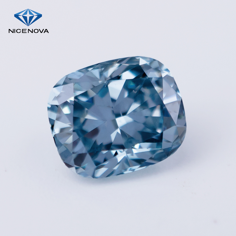 NiceNova Cushion Cut VS2 CVD Loose Fancy Party Diamond Lab Grown Origin Type Synthetic Blue Diamond