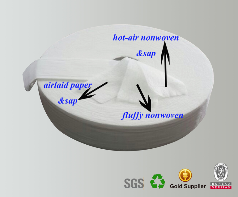 Airlaid Absorbent Paper SAP Sheet for making diapers