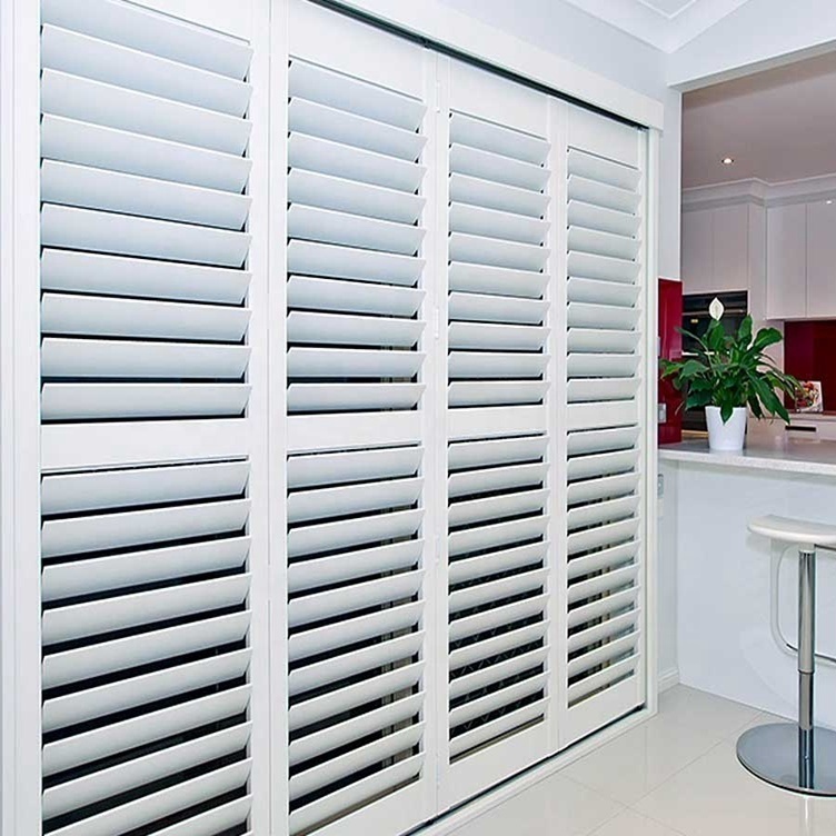 Best Price custom horizontal white plantation shutters from china pvc shutters window