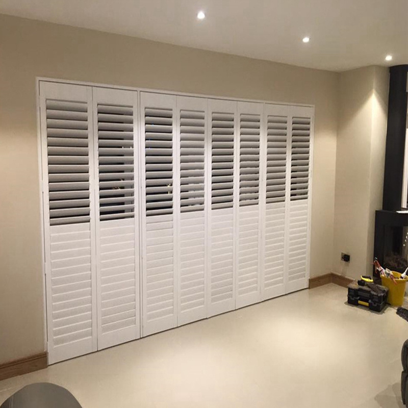 Best Price custom horizontal white plantation shutters from china pvc shutters window