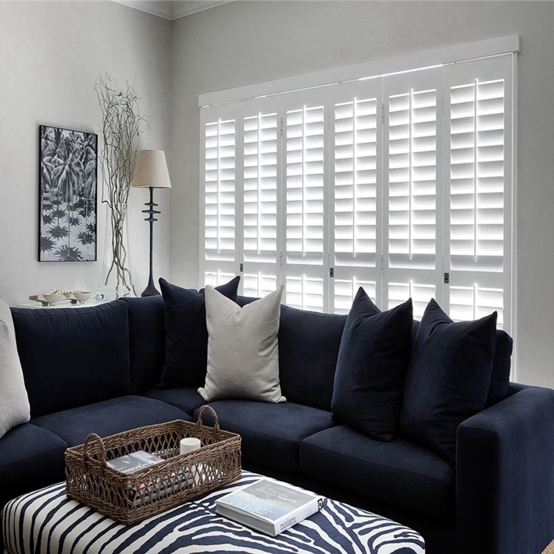 Best Price custom horizontal white plantation shutters from china pvc shutters window