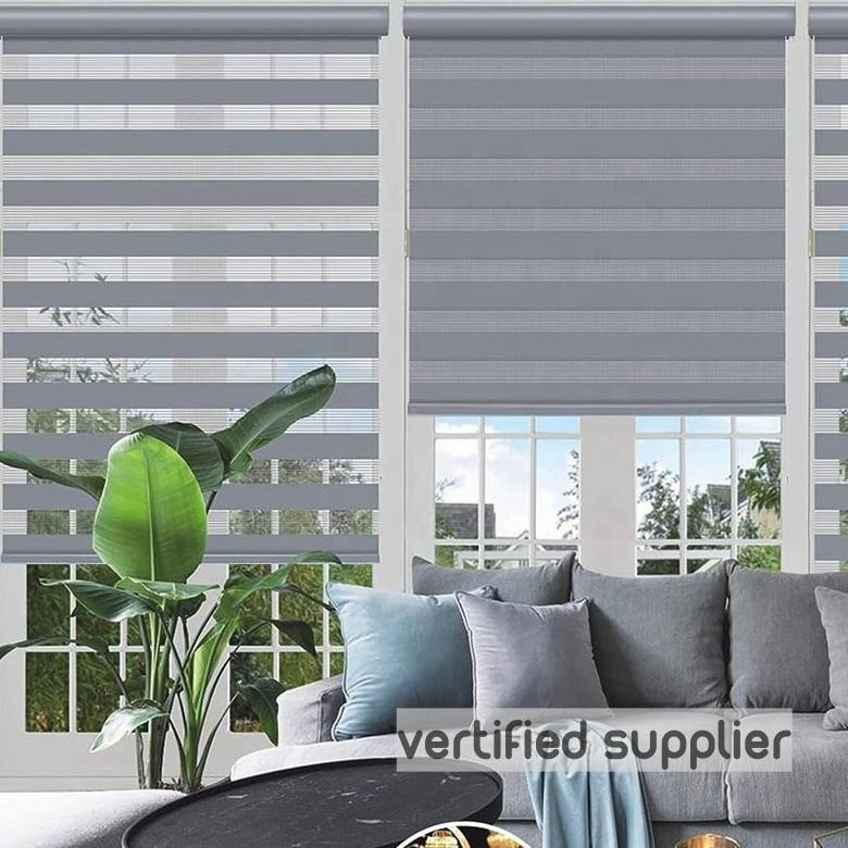 Smart motorized automatic day and night zebra roller cordless blinds combi shades shutters zebra window blinds for window