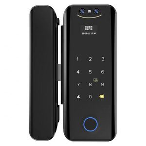 2024 new design waterproof 3D face recognition glass door  fingerprint remote Tuya smart lock