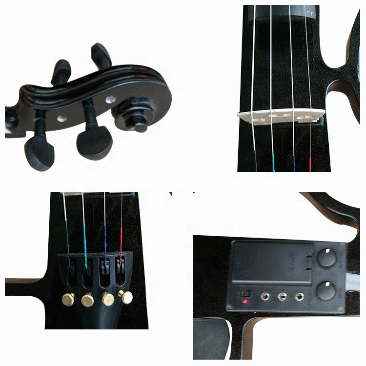 Hot sale model wholesale factory good quality professional 4/4 electric violin with case and accessories made in china