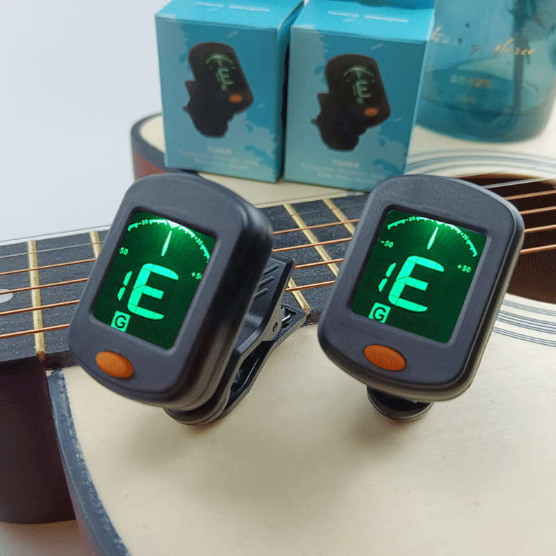 Amazon hot sell OEM logo and packing box  LCD digital guitar tuner chromatic for bass,ukulele,violin