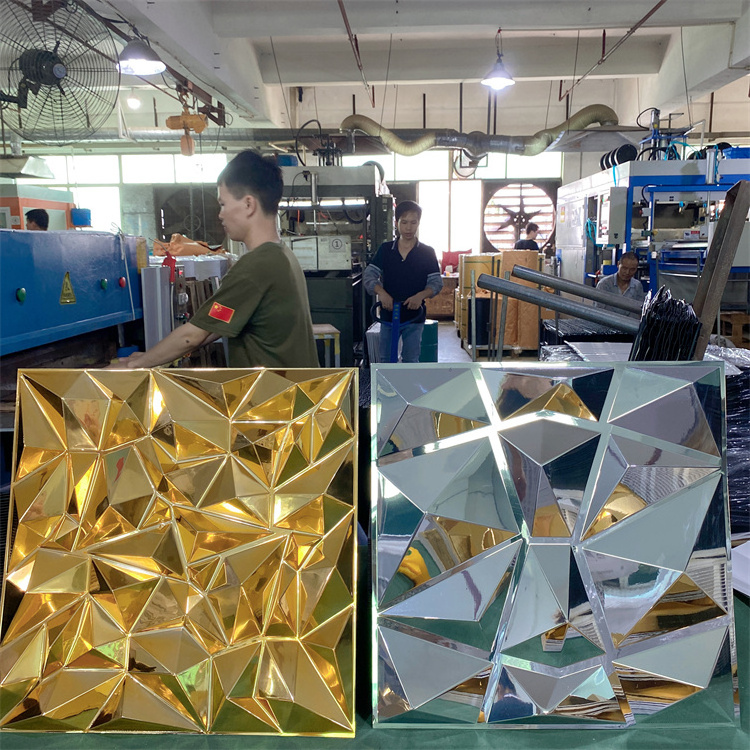 More Shininy Gold And Silver  PVC 3d Wall Panel Decorative Panel Wall Wholesale Factory Cheap Interior Wall Panel