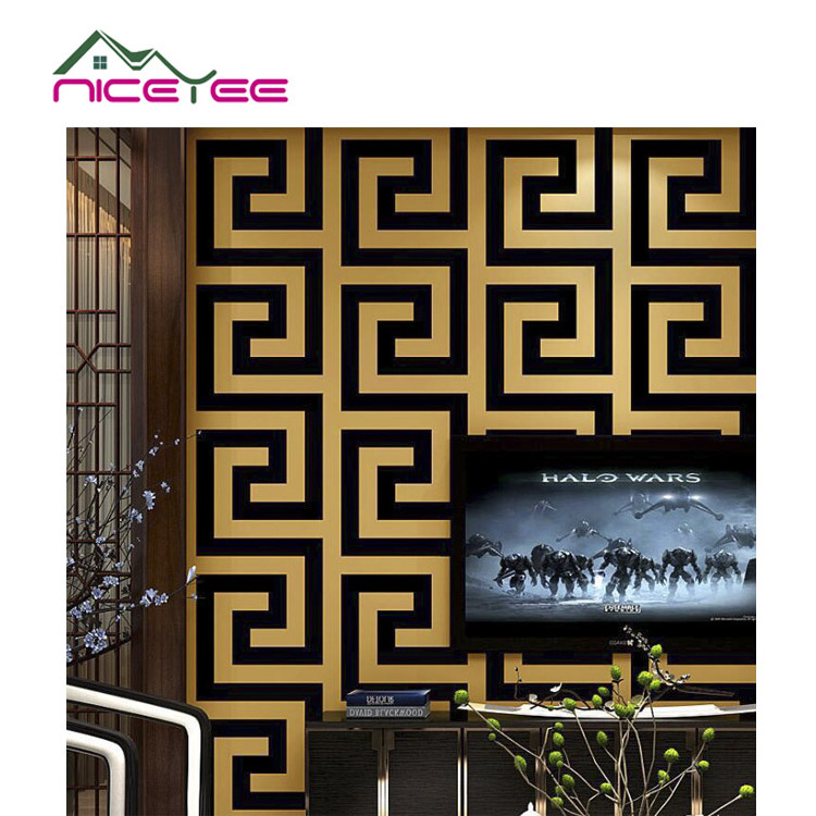 modern Classic  simple black and white  color paper  wallpaper  Chinese style 3D textured wallpaper