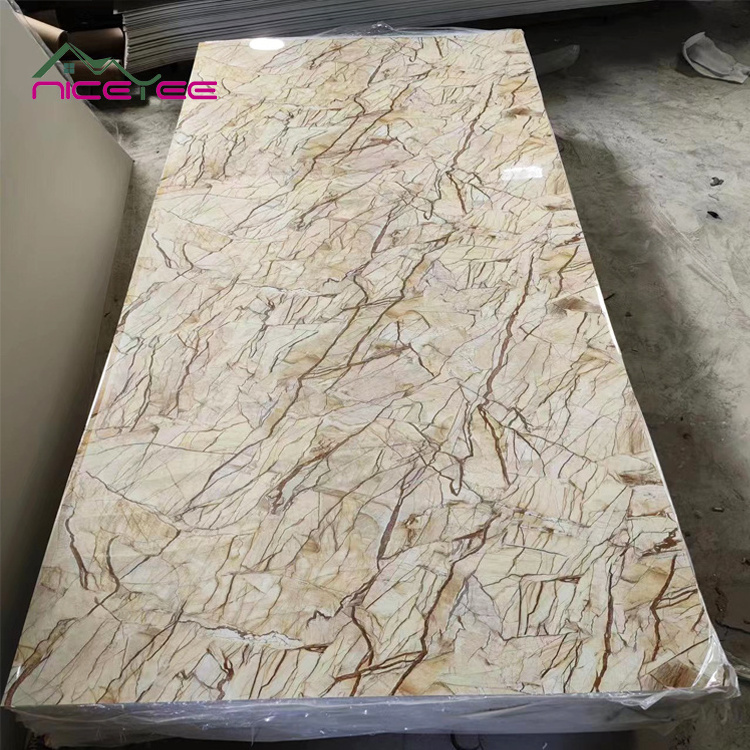 Wholesale Price high glossy marble PVC sheets carbon slate wall panels