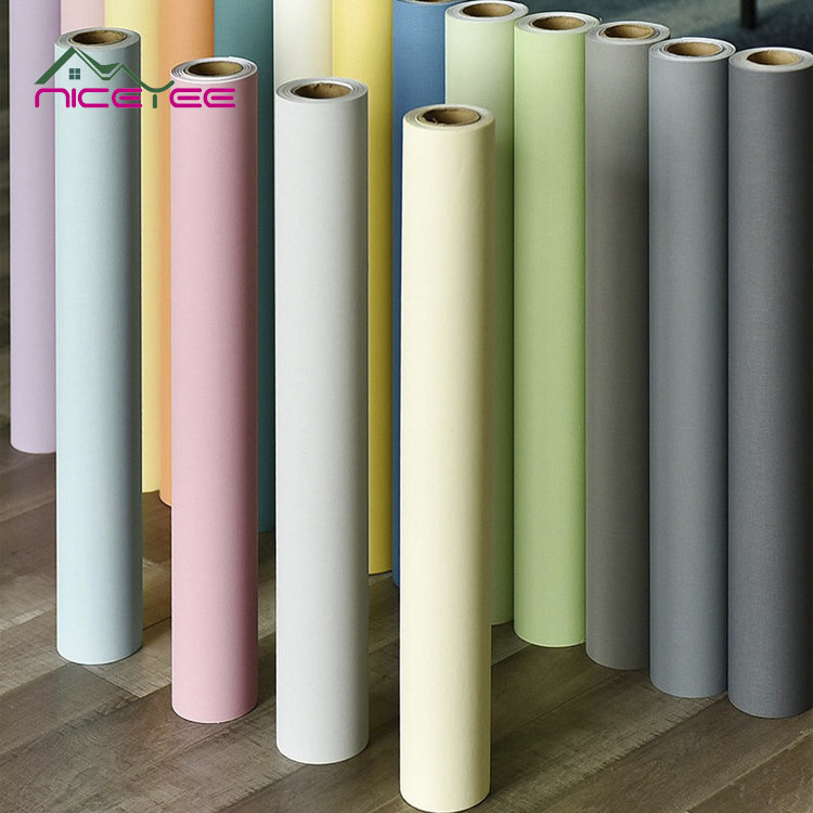 Self Adhesive Eco Friendly PVC Wallpapers Wall Coating Wall Paper Rolls Home Decor  Plain  Vinyl  Wallpaper