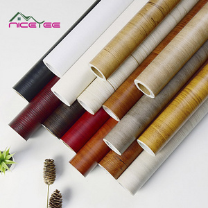 New Custom Wood Grain Wallpaper  Waterproof 3d Floor Paper Wall Paper Furniture Sticker Vinyl  Wood Texture Wallpaper